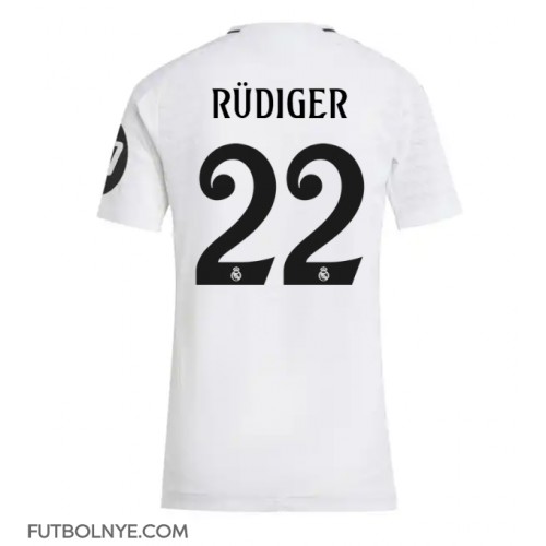 Camiseta Real Madrid Antonio Rudiger #22 Primera Equipación para mujer 2024-25 manga corta